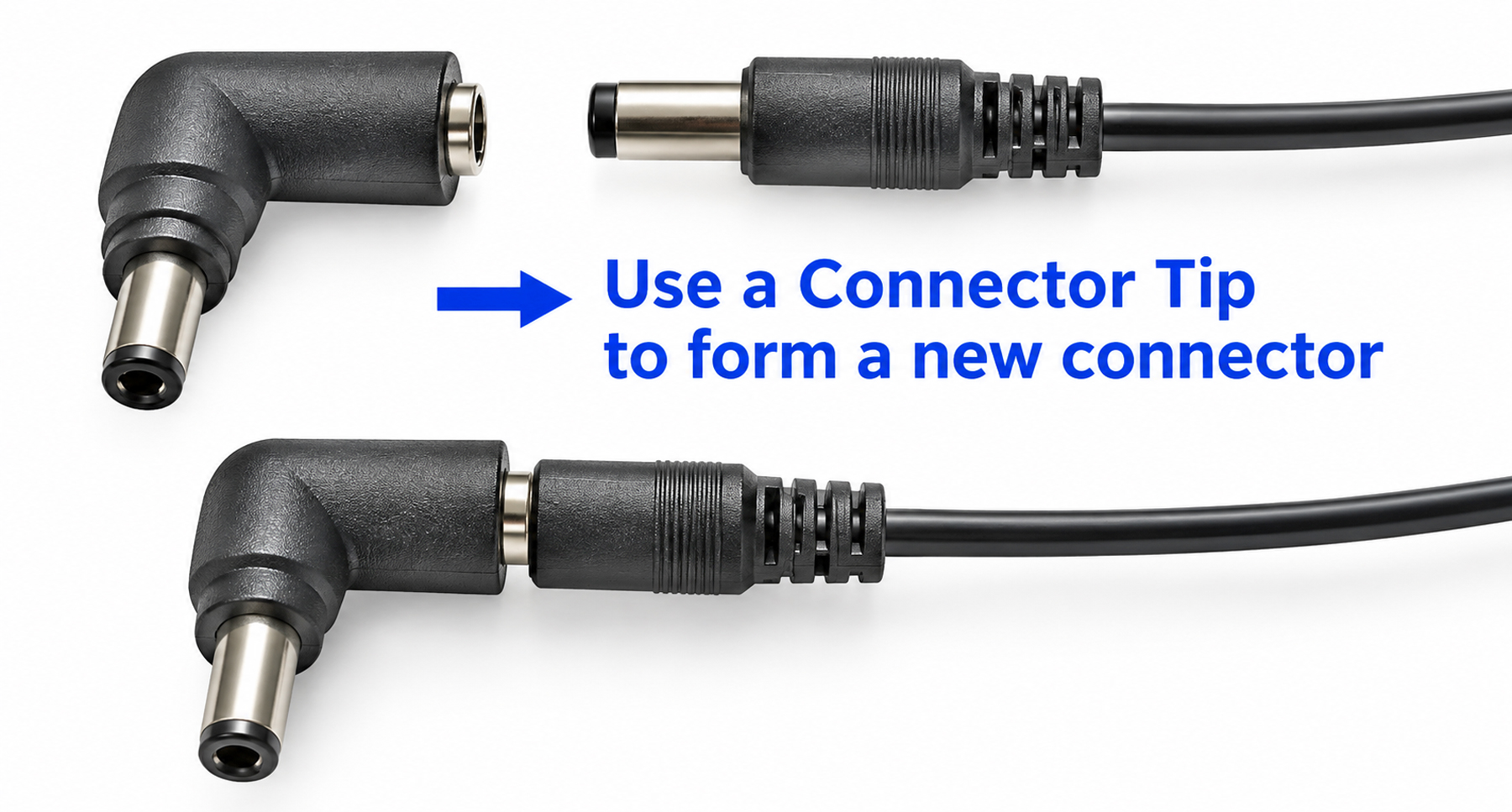 BiXPower C-series connector tip attached to a DC converter output cable